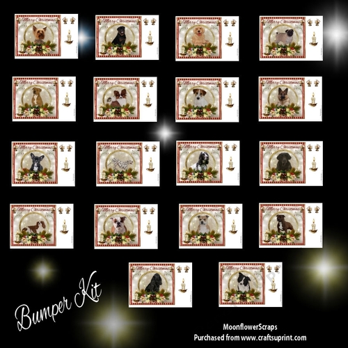 Christmas Dog card  bumper kit 