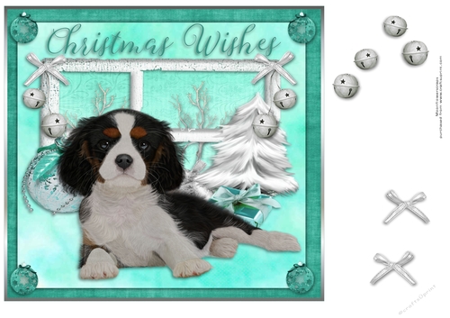 Cavalier King Charles Spaniel Christmas pup 