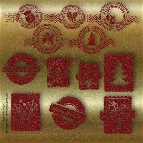 Christmas glitter stamps 