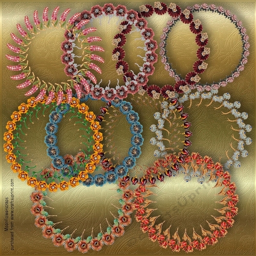 Jewelled flower Circle borders