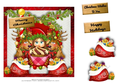 7x7  topper Christmas fairy wishes