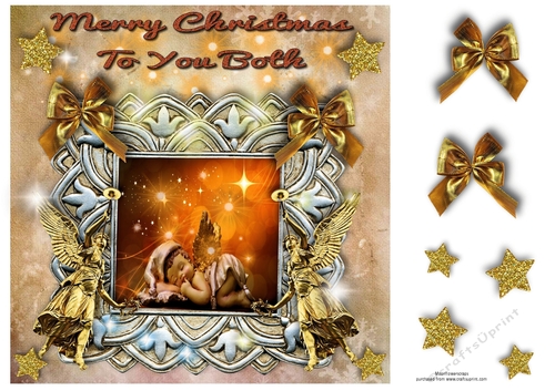 8x8 Christmas cherub topper