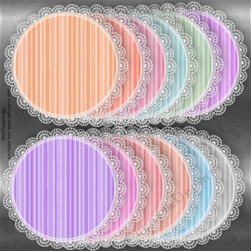 7x7 Striped Doilies 