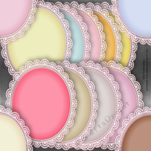 lace pastel oval Doilies 