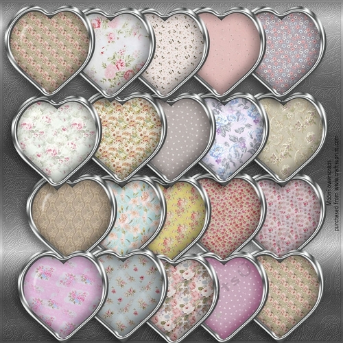Silver heart brads