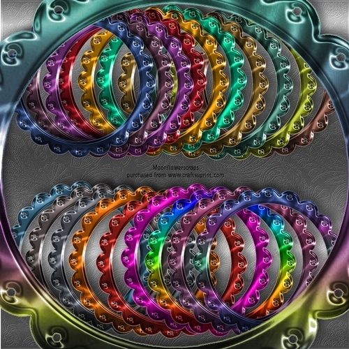 7x7 shiny metallic circle scalloped edge frames 