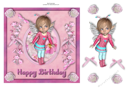 7x7 Sweet Fairy Birthday topper