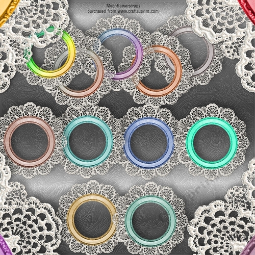 Metal rim lace trim circle frames