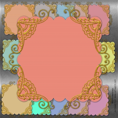 Glitter gold scroll backing mats 