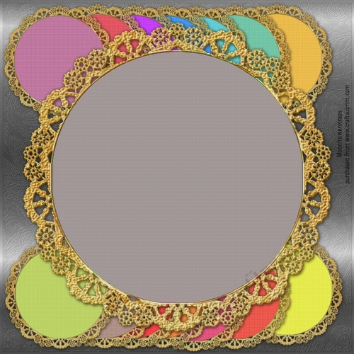 Gold frame circle mats