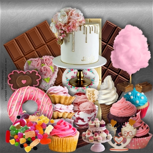 Designer stash Chocolates cakes and candy 
