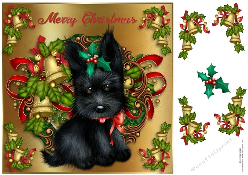 8x8 Merry Christmas Scottie