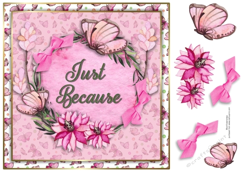 8x8 Pink Butterfly Just Because