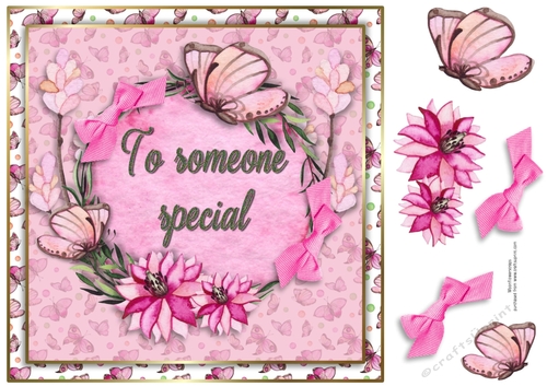 8x8 Pink Butterfly To someone special 