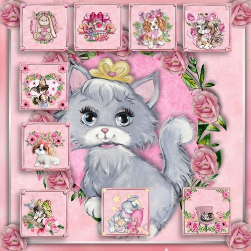 8x8 Watercolour Cuties Bumper kit 