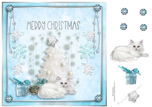 8x8 Merry Christmas cat 