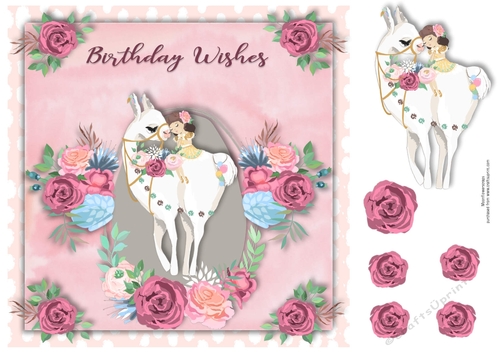8X8 Birthday Llama Wishes