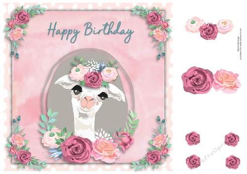 8X8 Birthday Llama 