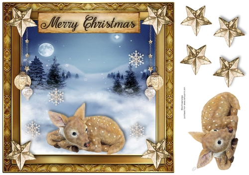 8x8 Merry Christmas deer 