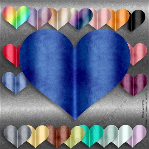 Metallic folded hearts