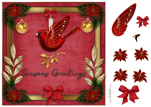 8x8 Cardinal  Christmas