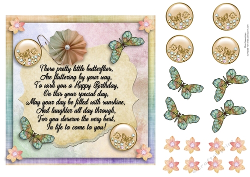 7x7 Pretty Butterfly Birthday 