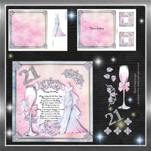8x8 21st Beautiful Birthday Mini Kit 