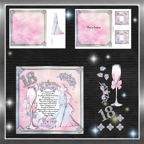 8x8 18th Beautiful Birthday Mini Kit 