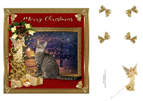  7x7 Merry Christmas Cat 2