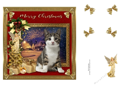  7x7 Merry Christmas Cat 3