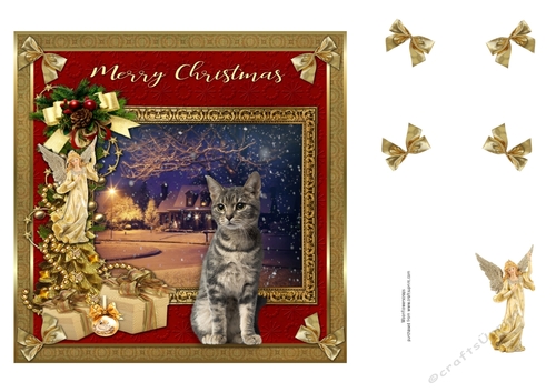  7x7 Merry Christmas Cat 5