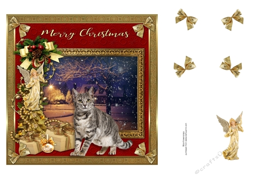  7x7 Merry Christmas Cat 7