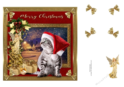  7x7 Merry Christmas Cat 8