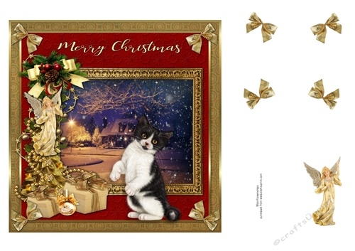  7x7 Merry Christmas Cat 9