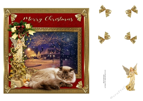  7x7 Merry Christmas Cat 10