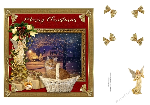  7x7 Merry Christmas Cat 12