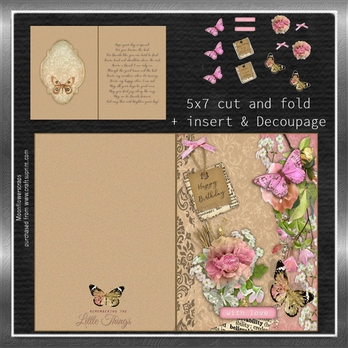5x7  Best Friend Birthday  Cut and Fold Mini Kit 