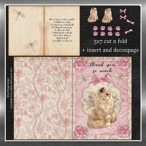 5x7  Thank You   Cut and Fold Mini Kit 