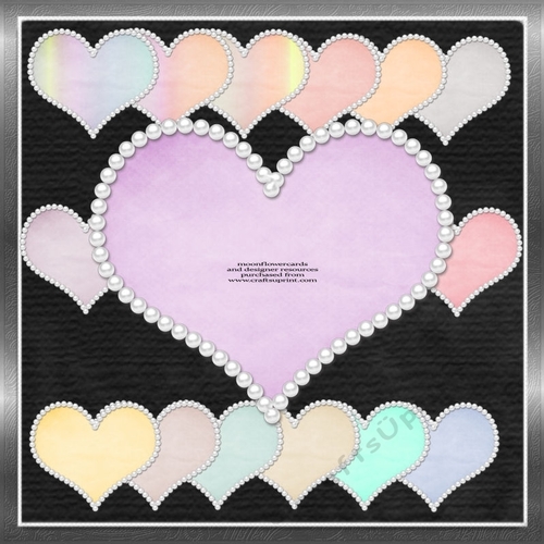 Pearl Trim Heart Mats