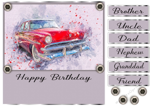 8x8 Male Birthday Car Topper 
