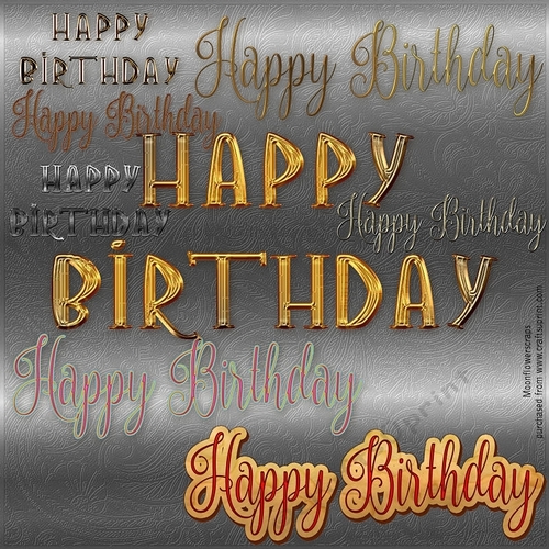 Happy Birthday Word Art 