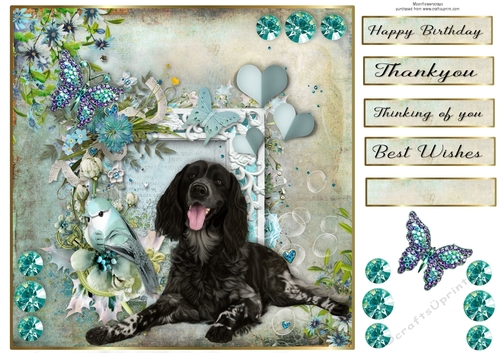 8x8 Teal Garden Pup Munsterlander