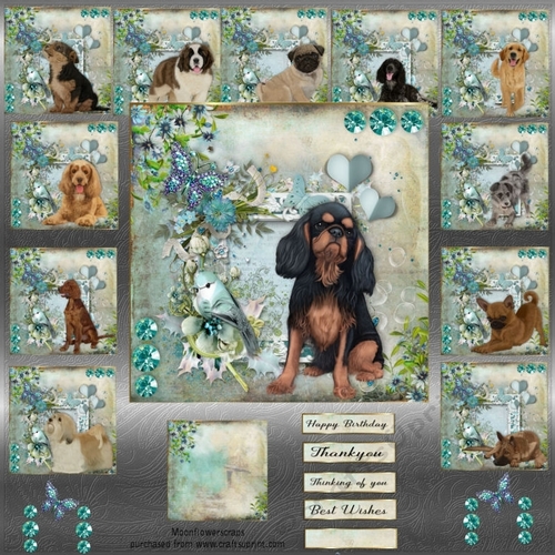 Teal Garden pups Bumper Kit 
