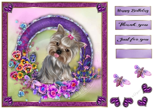 8x8 Pansie Garden Pup Yorkie