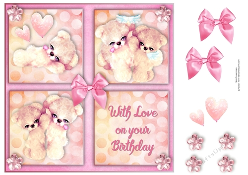 8x8 Teddies With Love Birthday