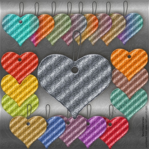 Patterned Hearts 
