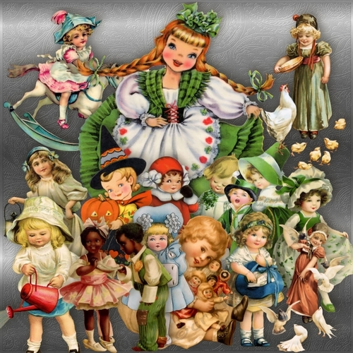 Vintage Kids Clip Art
