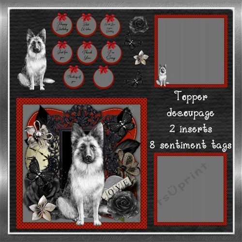 8x8 Polka Dot German Shepherd  Wishes Mini Kit 