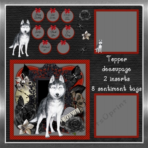 8x8 Polka Dot Husky  Wishes Mini Kit 