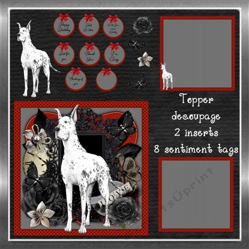 8x8 Polka Dot Great Dane  Wishes Mini Kit 